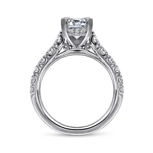 Piper 14K White Gold Emerald Cut Diamond Engagement Ring Setting Only GABRIEL CO Rings Piper 14K White Gold Emerald Cut Diamond Engagement Ring Setting Only GABRIEL CO Rings