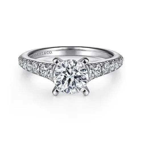 Rings 14K White Gold Round Diamond Engagement Ring GABRIEL CO