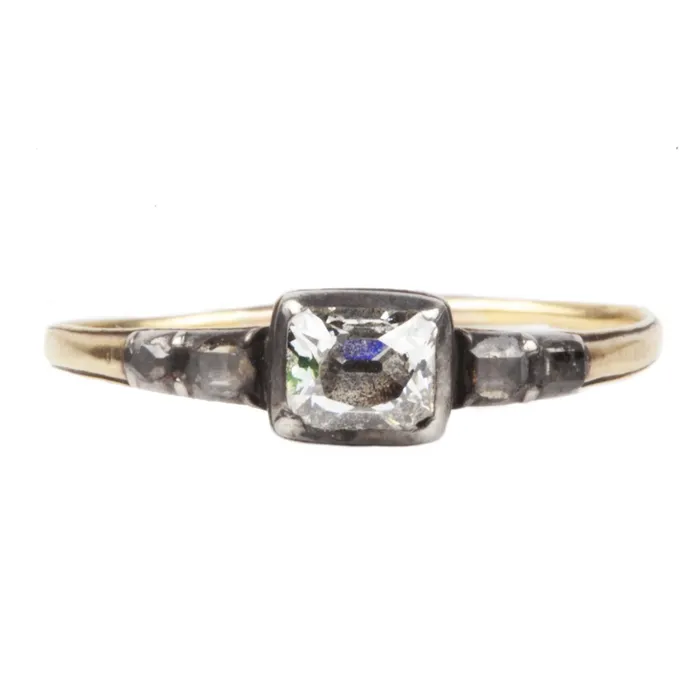 Rings Bell Bird Antiques Georgian Era 18th Century Old Mine Cut Diamond Ring Rings Bell Bird Antiques Georgian Era 18th Century Old Mine Cut Diamond Ring