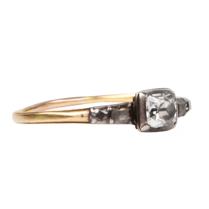 Rings Bell Bird Antiques Georgian Era 18th Century Old Mine Cut Diamond Ring