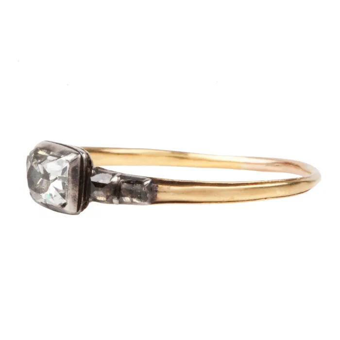 Rings Bell Bird Antiques Georgian Era 18th Century Old Mine Cut Diamond Ring