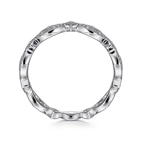 Rings GABRIEL CO 14K White Gold Marquise Station Pave Diamond Stackable Ring Rings GABRIEL CO 14K White Gold Marquise Station Pave Diamond Stackable Ring