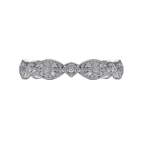 Rings GABRIEL CO 14K White Gold Marquise Station Pave Diamond Stackable Ring Rings GABRIEL CO 14K White Gold Marquise Station Pave Diamond Stackable Ring