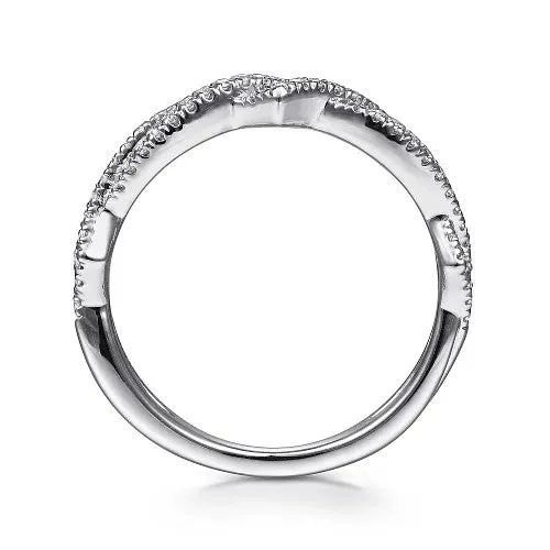 Rings GABRIEL CO 14K White Gold Twisted Diamond Stackable Ring