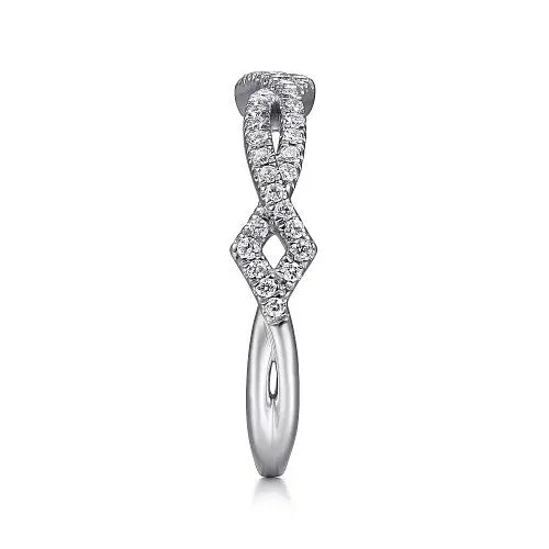 Rings GABRIEL CO 14K White Gold Twisted Diamond Stackable Ring