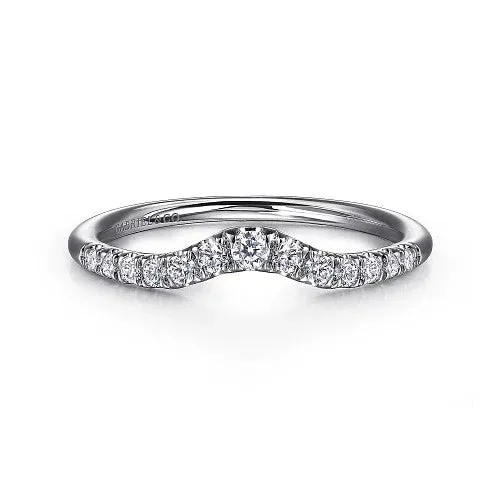 Rings GABRIEL CO Chambery Curved 14K White Gold French Pave Diamond Wedding Band 025 ct Rings GABRIEL CO Chambery Curved 14K White Gold French Pave Diamond Wedding Band 025 ct