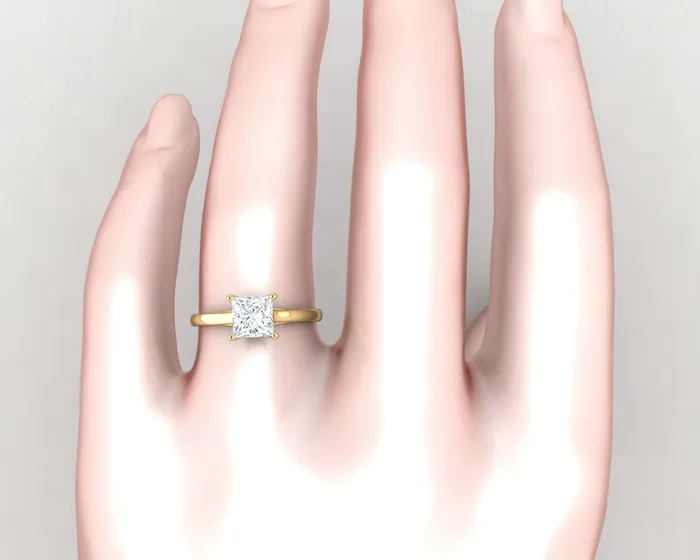 Rings Nora 10 Ct Solitaire Princess Cut Engagement Ring Sapheena Jewelry