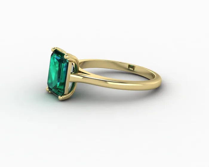 Rings Sapheena Jewelry Lilian 20 Ct Solitaire Emerald Cut Green Emerald Engagement Ring