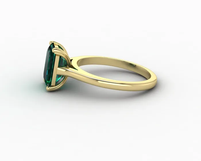 Rings Sapheena Jewelry Lilian 20 Ct Solitaire Emerald Cut Green Emerald Engagement Ring