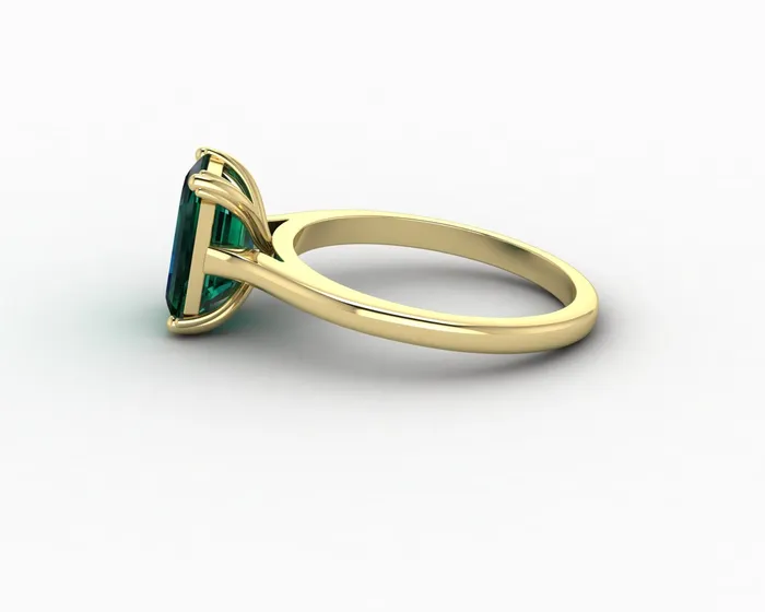Rings Sapheena Jewelry Lilian 20 Ct Solitaire Emerald Cut Green Emerald Engagement Ring