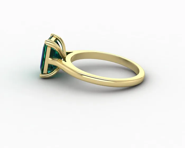 Rings Sapheena Jewelry Lilian 20 Ct Solitaire Emerald Cut Green Emerald Engagement Ring