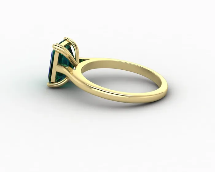 Rings Sapheena Jewelry Lilian 20 Ct Solitaire Emerald Cut Green Emerald Engagement Ring