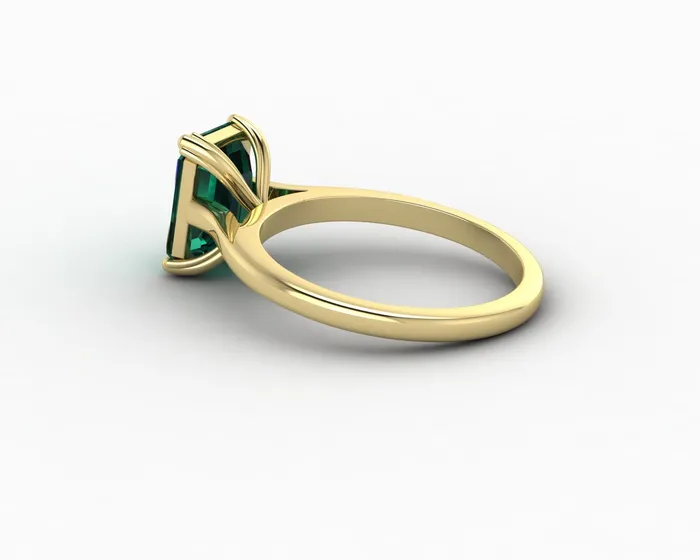 Rings Sapheena Jewelry Lilian 20 Ct Solitaire Emerald Cut Green Emerald Engagement Ring