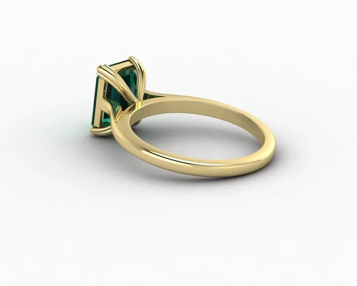 Rings Sapheena Jewelry Lilian 20 Ct Solitaire Emerald Cut Green Emerald Engagement Ring