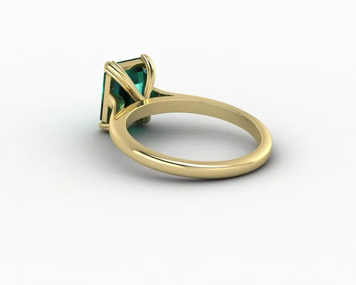 Rings Sapheena Jewelry Lilian 20 Ct Solitaire Emerald Cut Green Emerald Engagement Ring