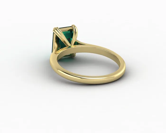 Rings Sapheena Jewelry Lilian 20 Ct Solitaire Emerald Cut Green Emerald Engagement Ring