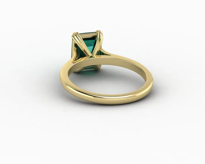 Rings Sapheena Jewelry Lilian 20 Ct Solitaire Emerald Cut Green Emerald Engagement Ring