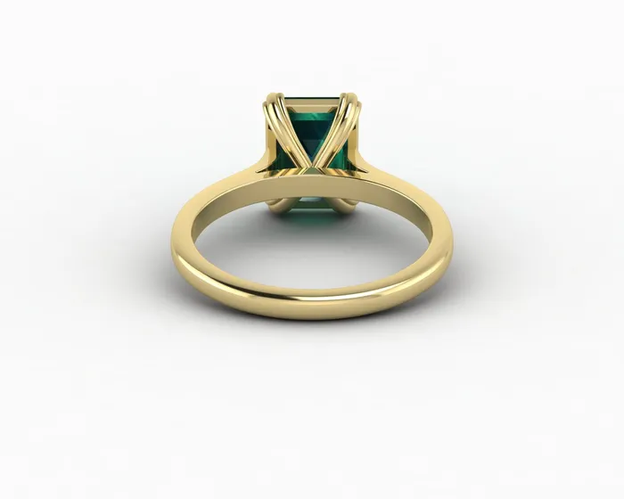 Rings Sapheena Jewelry Lilian 20 Ct Solitaire Emerald Cut Green Emerald Engagement Ring