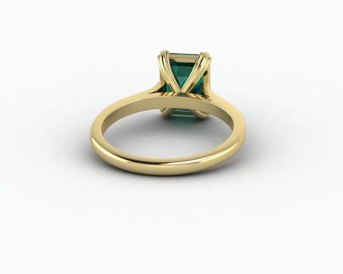 Rings Sapheena Jewelry Lilian 20 Ct Solitaire Emerald Cut Green Emerald Engagement Ring
