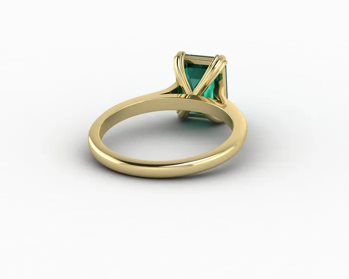 Rings Sapheena Jewelry Lilian 20 Ct Solitaire Emerald Cut Green Emerald Engagement Ring