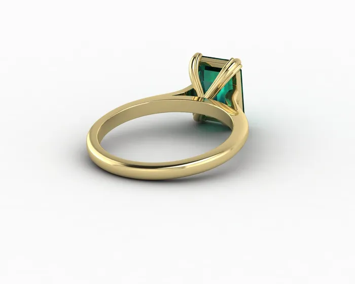 Rings Sapheena Jewelry Lilian 20 Ct Solitaire Emerald Cut Green Emerald Engagement Ring