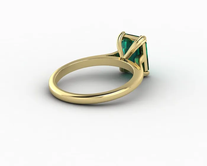 Rings Sapheena Jewelry Lilian 20 Ct Solitaire Emerald Cut Green Emerald Engagement Ring