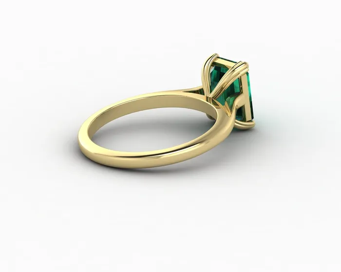 Rings Sapheena Jewelry Lilian 20 Ct Solitaire Emerald Cut Green Emerald Engagement Ring