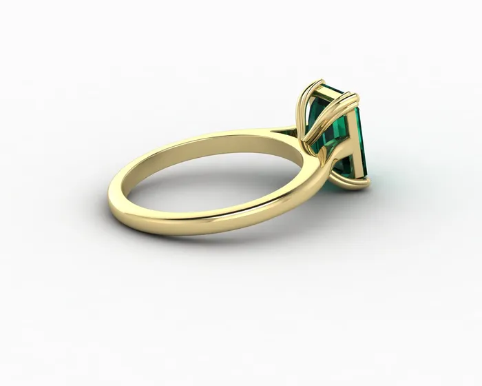 Rings Sapheena Jewelry Lilian 20 Ct Solitaire Emerald Cut Green Emerald Engagement Ring
