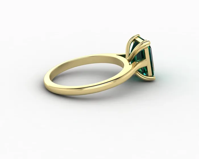Rings Sapheena Jewelry Lilian 20 Ct Solitaire Emerald Cut Green Emerald Engagement Ring