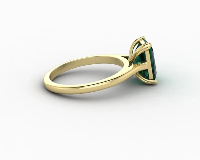Rings Sapheena Jewelry Lilian 20 Ct Solitaire Emerald Cut Green Emerald Engagement Ring
