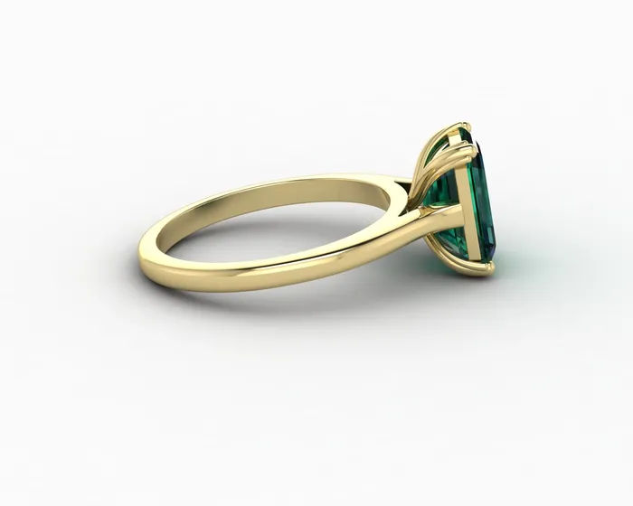 Rings Sapheena Jewelry Lilian 20 Ct Solitaire Emerald Cut Green Emerald Engagement Ring