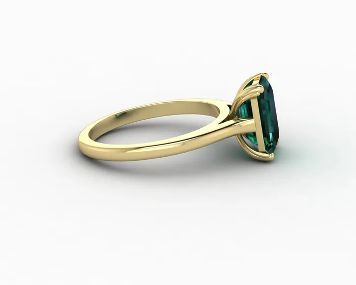 Rings Sapheena Jewelry Lilian 20 Ct Solitaire Emerald Cut Green Emerald Engagement Ring
