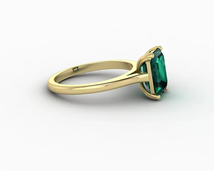 Rings Sapheena Jewelry Lilian 20 Ct Solitaire Emerald Cut Green Emerald Engagement Ring