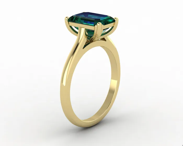 Rings Sapheena Jewelry Lilian 20 Ct Solitaire Emerald Cut Green Emerald Engagement Ring