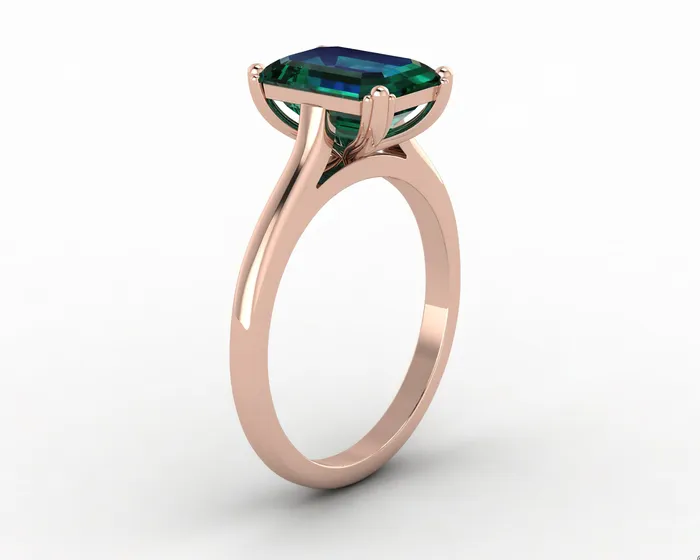 Rings Sapheena Jewelry Lilian 20 Ct Solitaire Emerald Cut Green Emerald Engagement Ring