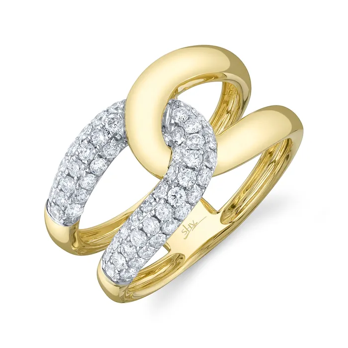Rings SHY CREATION Diamond Interlocking Loop Ring