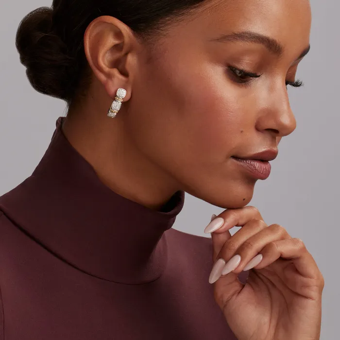 Rittenhouse TwoTone Diamond Hoop Earrings LAGOS Earrings