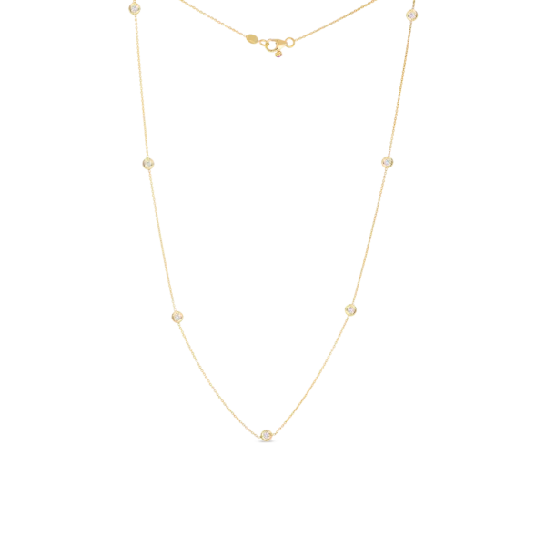 ROBERTO COIN Necklaces 18K GOLD DIAMONDS BY THE INCH 7 STATION NECKLACE