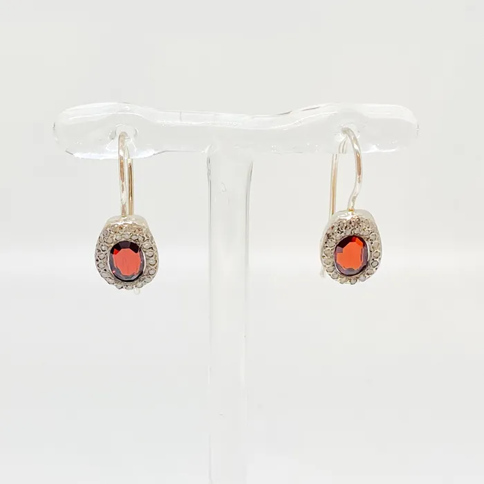 Rosa Maria Earrings Rosa Maria Bo 114 Silver Garnet and Diamond Earrings