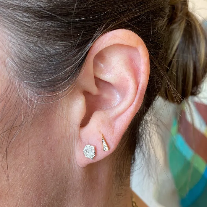 Rosa Maria Earrings Rosa Maria Bo Shargan Silver Diamond Stud Earrings