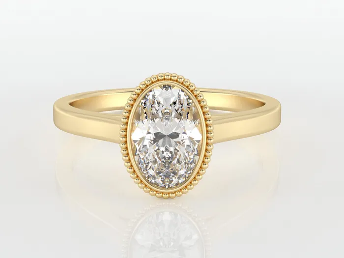 Sapheena Jewelry Siara Milgrain 10 Ct Solitaire Oval Cut Engagement Ring Rings Sapheena Jewelry Siara Milgrain 10 Ct Solitaire Oval Cut Engagement Ring Rings