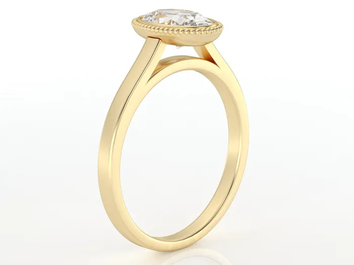 Sapheena Jewelry Siara Milgrain 10 Ct Solitaire Oval Cut Engagement Ring Rings