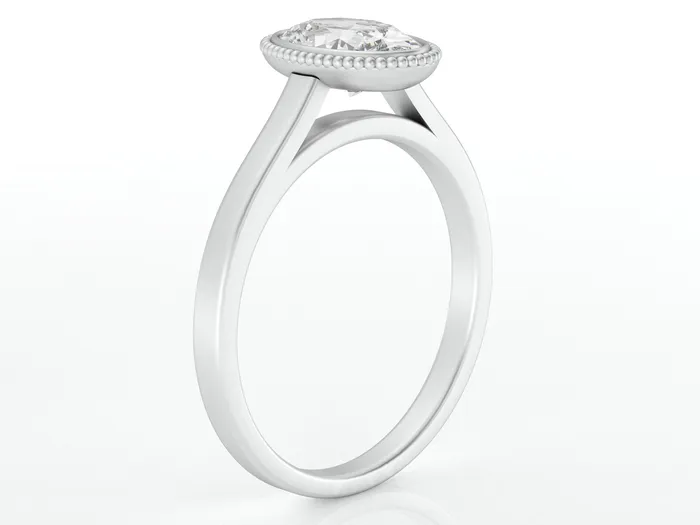 Sapheena Jewelry Siara Milgrain 10 Ct Solitaire Oval Cut Engagement Ring Rings