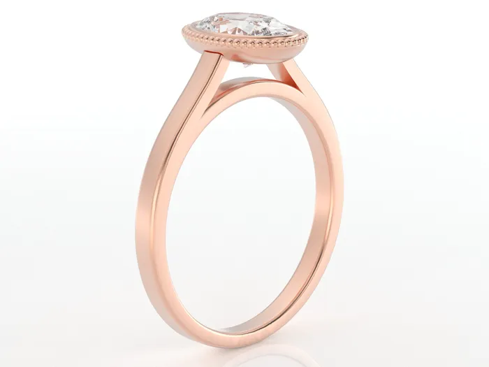 Sapheena Jewelry Siara Milgrain 10 Ct Solitaire Oval Cut Engagement Ring Rings