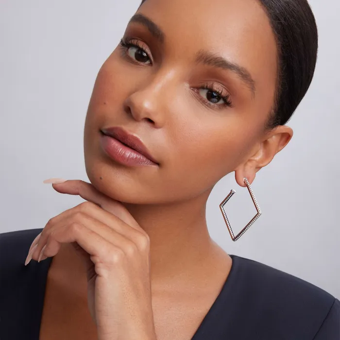 Signature Caviar Square Caviar Hoop Earrings LAGOS Earrings