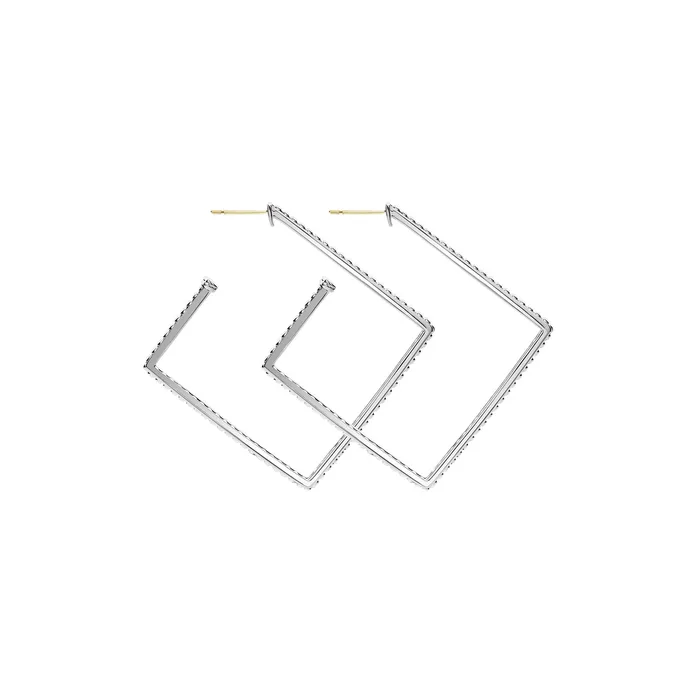 Signature Caviar Square Caviar Hoop Earrings LAGOS Earrings