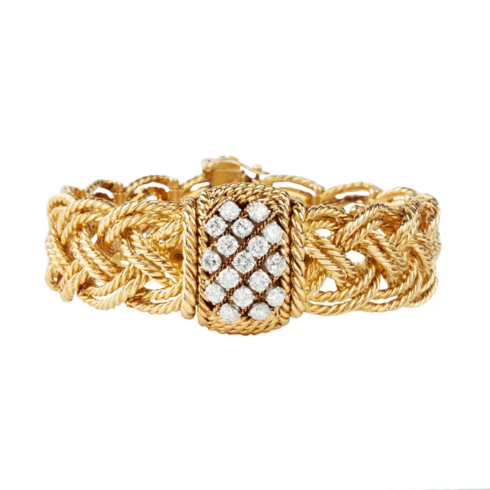 Vintage Boucheron Diamond Watch Bracelet Bell Bird Antiques Bracelets
