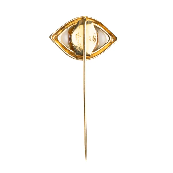 Vintage Surrealist Italian Eye Stick Pin Bell Bird Antiques Earrings