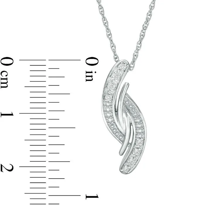 005 CT TW Natural Diamond Bypass Pendant in Sterling Silver Goldia Necklaces 005 CT TW Natural Diamond Bypass Pendant in Sterling Silver Goldia Necklaces