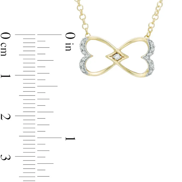 01 CT TW Natural Diamond HeartShaped Infinity Pendant in Sterling Silver and 14K Gold Plate Goldia Necklaces 01 CT TW Natural Diamond HeartShaped Infinity Pendant in Sterling Silver and 14K Gold Plate Goldia Necklaces